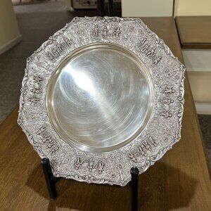 Antique e.g. Webster & Son/Silverplate/Dutch Repousse Platter